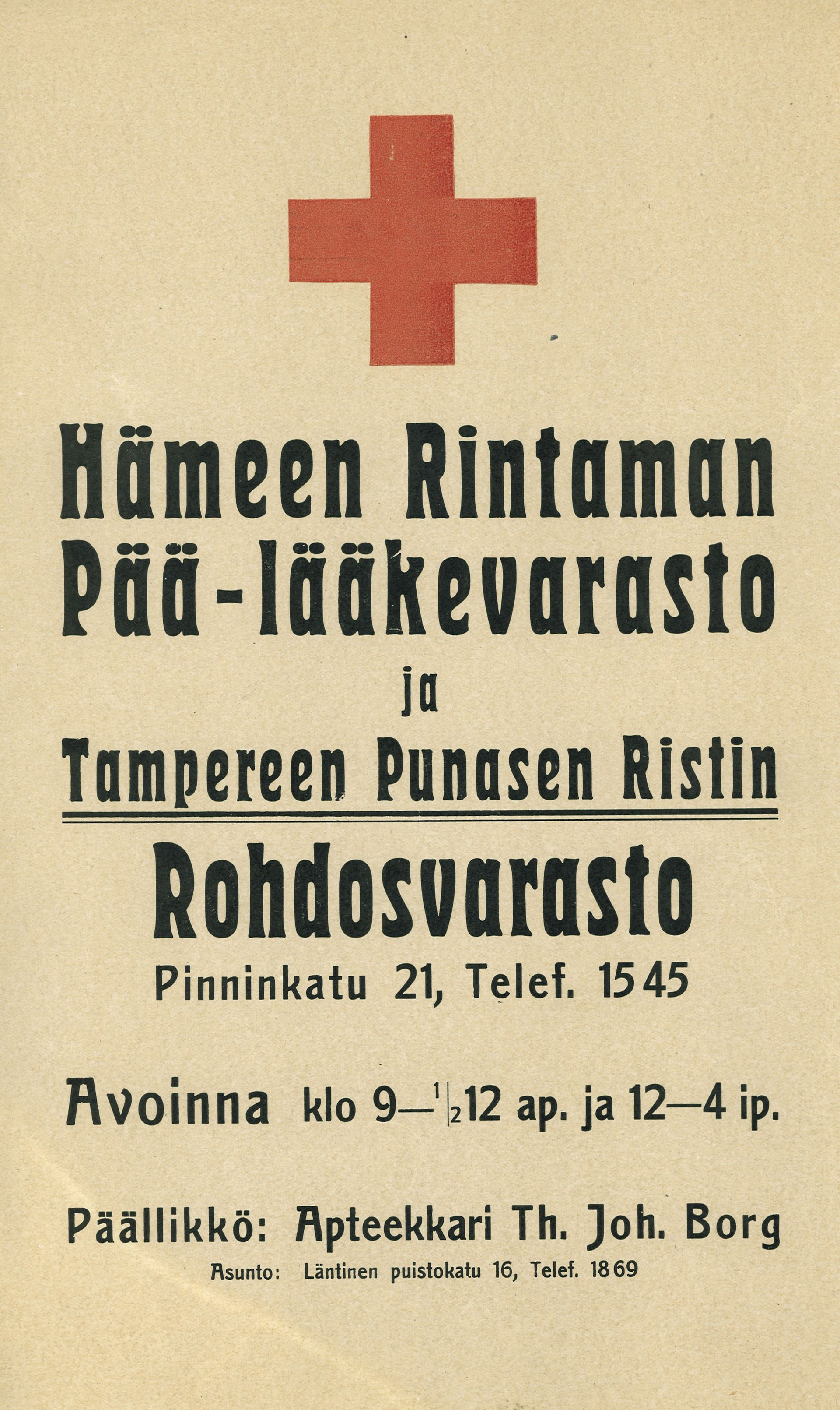 Rohdosvarasto 1918.